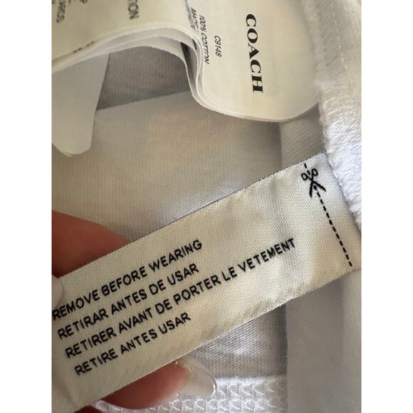 Coach White Cotton Tee with Signature Tan Pocket – Men’s Size XL - Picture 6 of 6